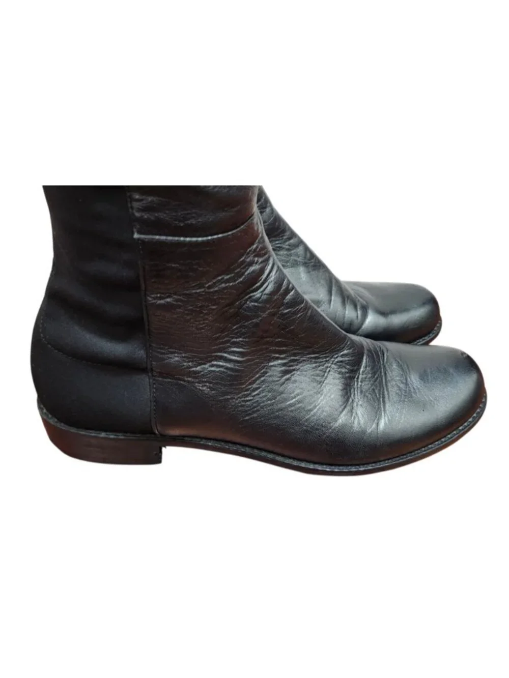 Stuart Weitzman 5050 Over The Knee Boots Black Leather Stretch Back Size 8 M